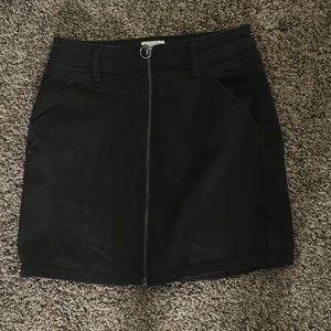 SO zip up black jean skirt.                               WAIST 28IN